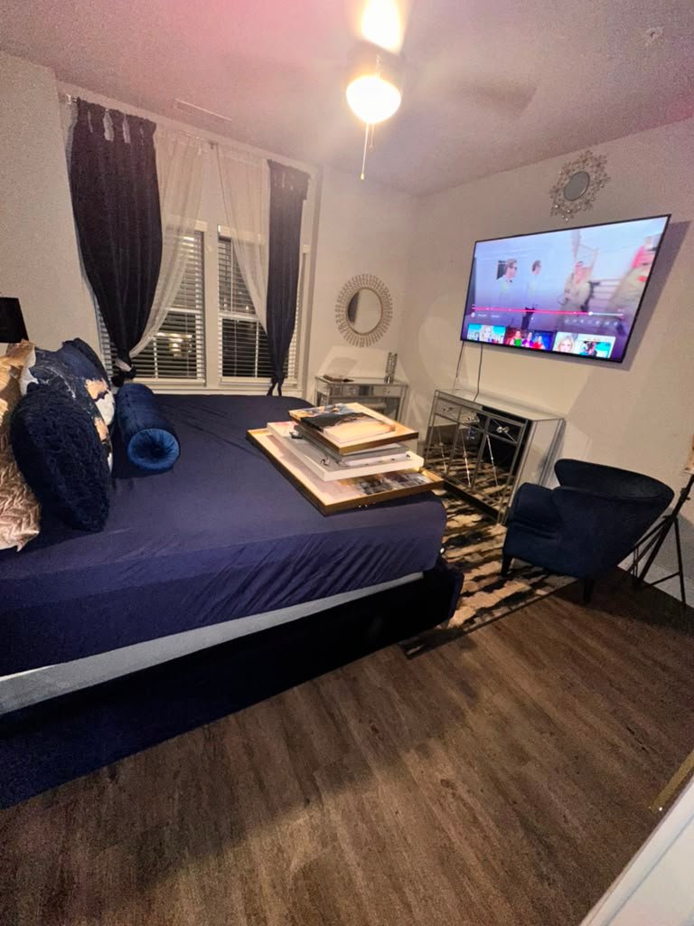 Clean, welcoming bedroom cleaned by Katherine's Cleaning Services in Charleston, SC
