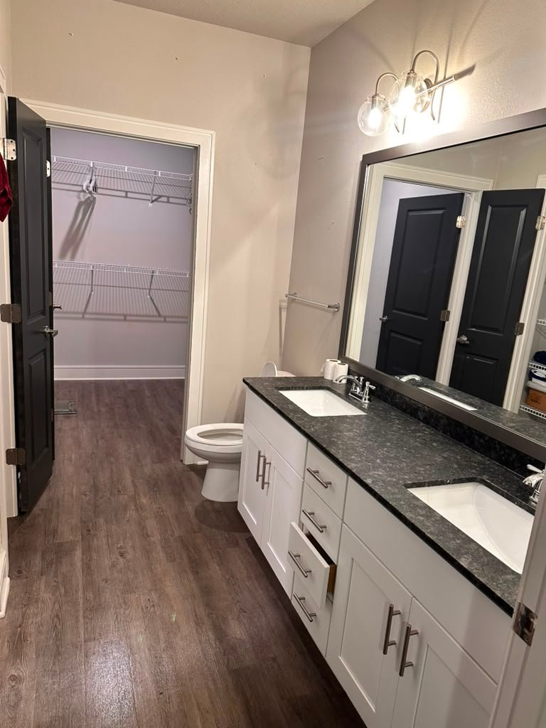 Spotless bathroom vanity and closet cleaned by Katherine's Cleaning Services in Charleston, SC